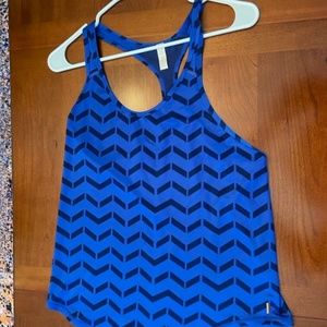 LUCY Blue and Black Chevron Tank Size M